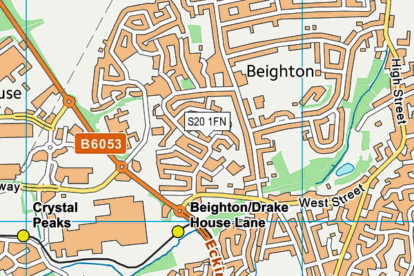 S20 1FN map - OS VectorMap District (Ordnance Survey)