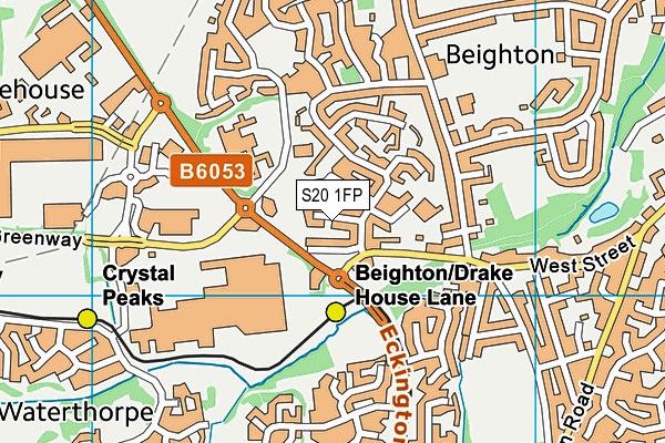 S20 1FP map - OS VectorMap District (Ordnance Survey)