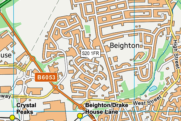 S20 1FR map - OS VectorMap District (Ordnance Survey)