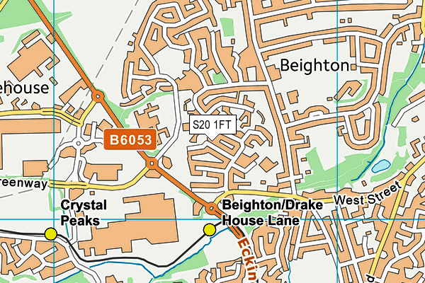 S20 1FT map - OS VectorMap District (Ordnance Survey)