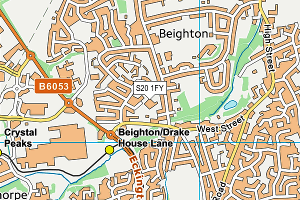 S20 1FY map - OS VectorMap District (Ordnance Survey)