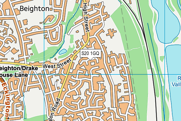 S20 1GQ map - OS VectorMap District (Ordnance Survey)