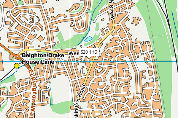 S20 1HD map - OS VectorMap District (Ordnance Survey)