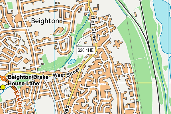 S20 1HE map - OS VectorMap District (Ordnance Survey)