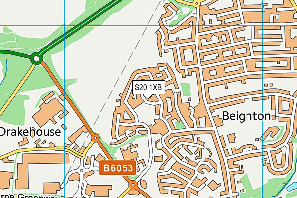 S20 1XB map - OS VectorMap District (Ordnance Survey)