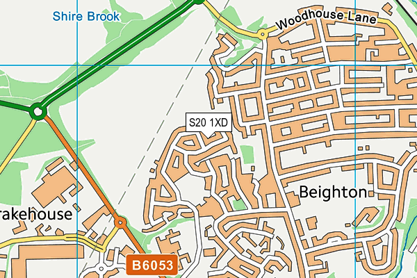 S20 1XD map - OS VectorMap District (Ordnance Survey)