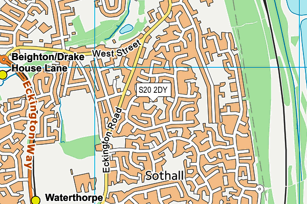 S20 2DY map - OS VectorMap District (Ordnance Survey)