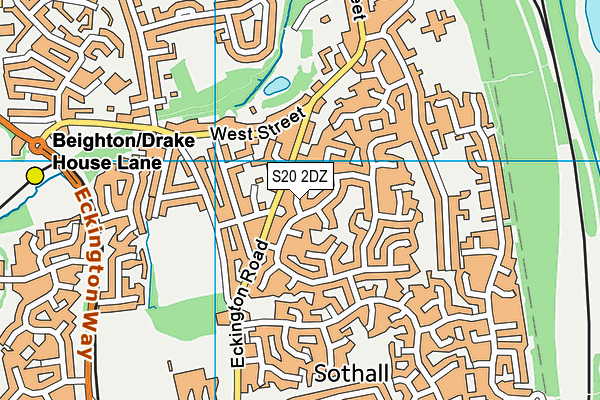 S20 2DZ map - OS VectorMap District (Ordnance Survey)