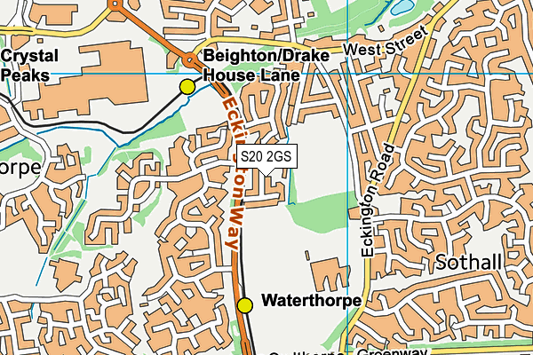 S20 2GS map - OS VectorMap District (Ordnance Survey)