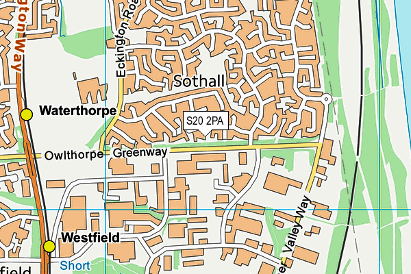 S20 2PA map - OS VectorMap District (Ordnance Survey)