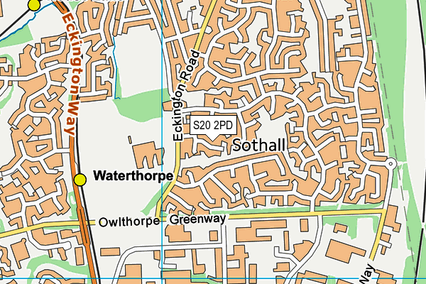 S20 2PD map - OS VectorMap District (Ordnance Survey)