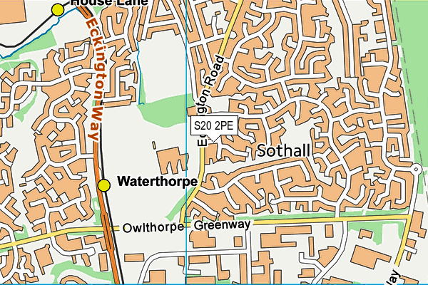 S20 2PE map - OS VectorMap District (Ordnance Survey)