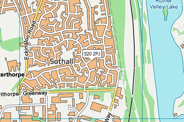 S20 2PJ map - OS VectorMap District (Ordnance Survey)
