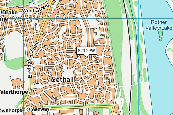 S20 2PW map - OS VectorMap District (Ordnance Survey)