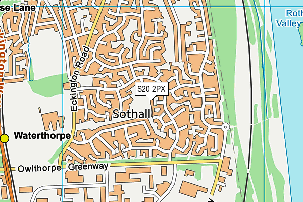 S20 2PX map - OS VectorMap District (Ordnance Survey)