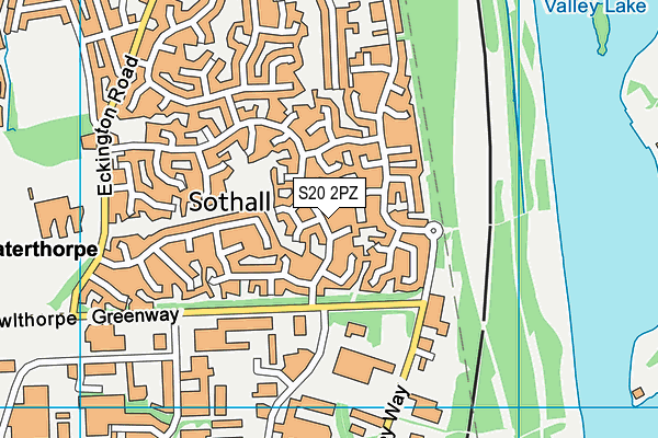 S20 2PZ map - OS VectorMap District (Ordnance Survey)