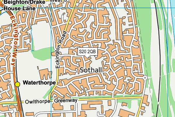 S20 2QB map - OS VectorMap District (Ordnance Survey)