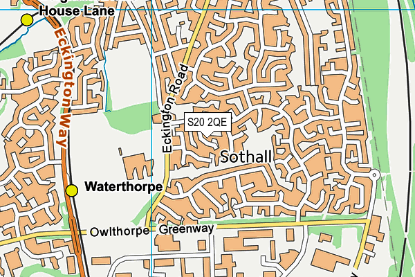 S20 2QE map - OS VectorMap District (Ordnance Survey)