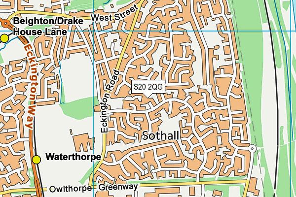 S20 2QG map - OS VectorMap District (Ordnance Survey)