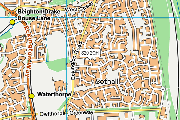 S20 2QH map - OS VectorMap District (Ordnance Survey)