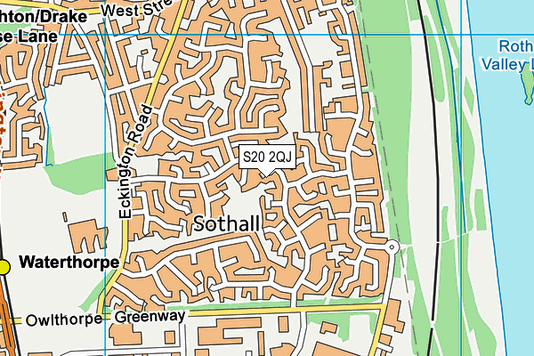 S20 2QJ map - OS VectorMap District (Ordnance Survey)