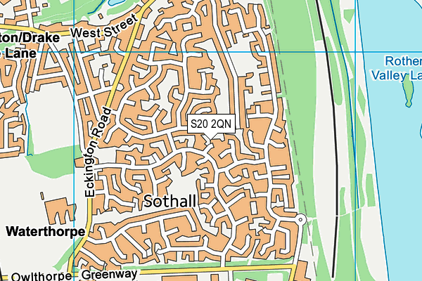 S20 2QN map - OS VectorMap District (Ordnance Survey)