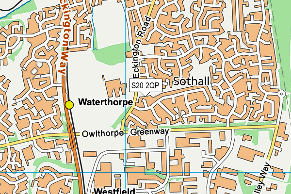 S20 2QP map - OS VectorMap District (Ordnance Survey)