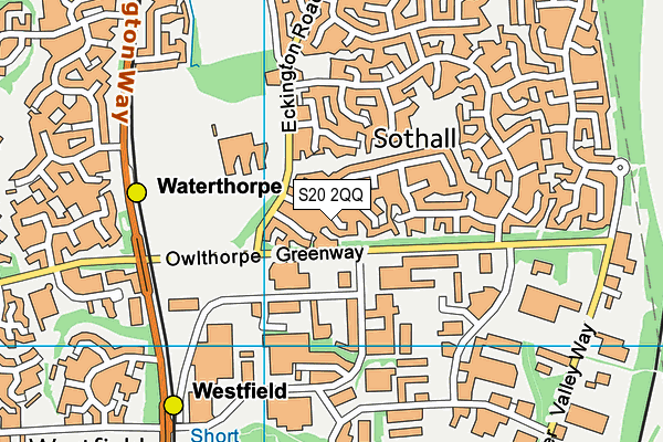 S20 2QQ map - OS VectorMap District (Ordnance Survey)