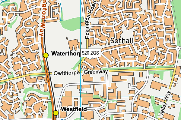 S20 2QS map - OS VectorMap District (Ordnance Survey)