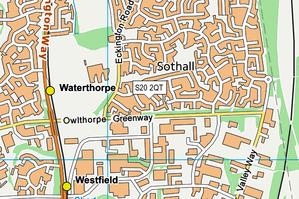 S20 2QT map - OS VectorMap District (Ordnance Survey)