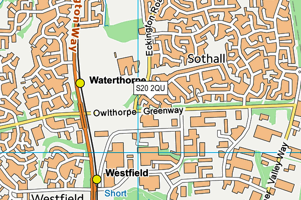 S20 2QU map - OS VectorMap District (Ordnance Survey)