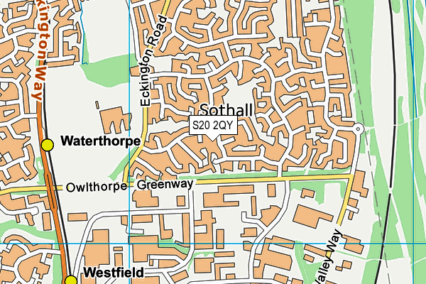 S20 2QY map - OS VectorMap District (Ordnance Survey)