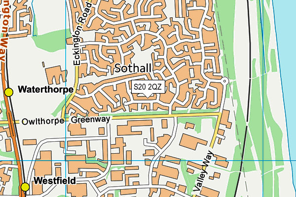 S20 2QZ map - OS VectorMap District (Ordnance Survey)