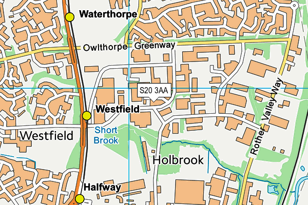 S20 3AA map - OS VectorMap District (Ordnance Survey)