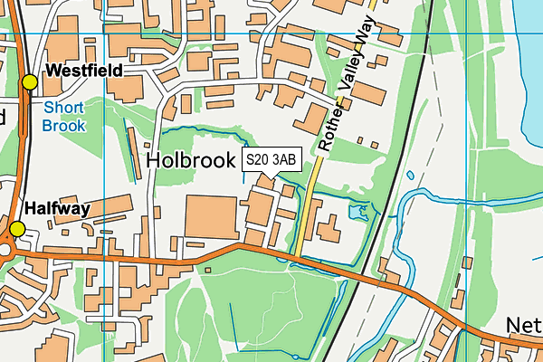 S20 3AB map - OS VectorMap District (Ordnance Survey)