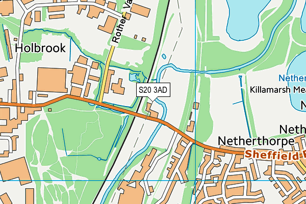 S20 3AD map - OS VectorMap District (Ordnance Survey)