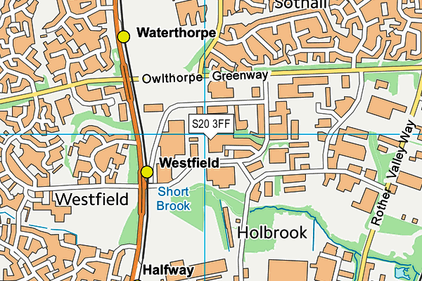 S20 3FF map - OS VectorMap District (Ordnance Survey)