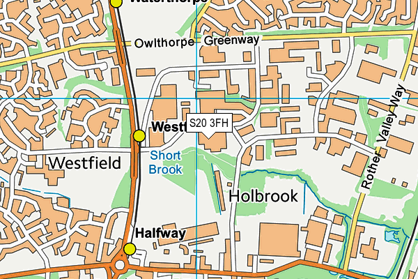 S20 3FH map - OS VectorMap District (Ordnance Survey)