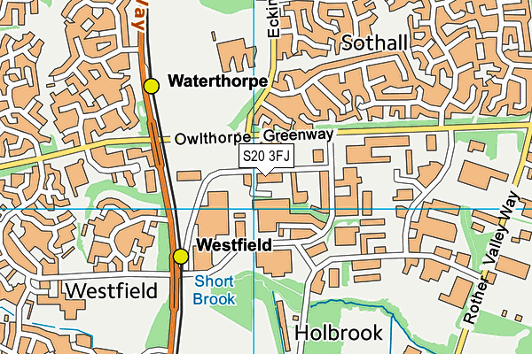 S20 3FJ map - OS VectorMap District (Ordnance Survey)