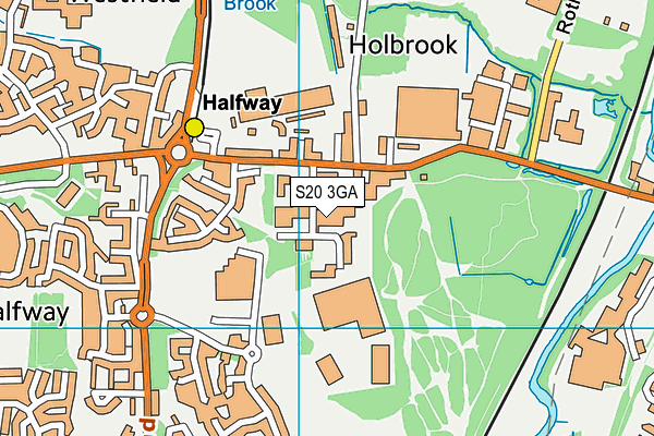 S20 3GA map - OS VectorMap District (Ordnance Survey)