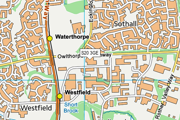 S20 3GE map - OS VectorMap District (Ordnance Survey)