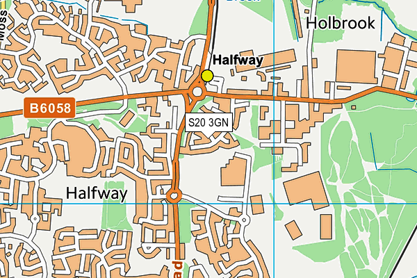 S20 3GN map - OS VectorMap District (Ordnance Survey)