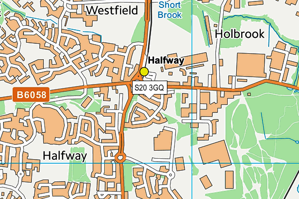 S20 3GQ map - OS VectorMap District (Ordnance Survey)