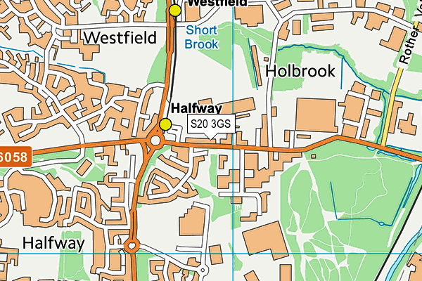 S20 3GS map - OS VectorMap District (Ordnance Survey)