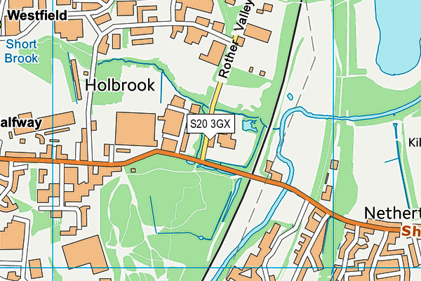 S20 3GX map - OS VectorMap District (Ordnance Survey)