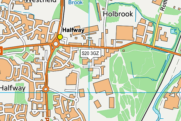 S20 3GZ map - OS VectorMap District (Ordnance Survey)