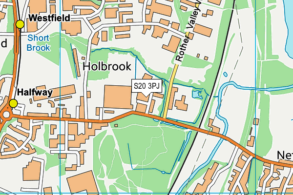 S20 3PJ map - OS VectorMap District (Ordnance Survey)