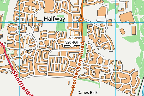 S20 4GF map - OS VectorMap District (Ordnance Survey)