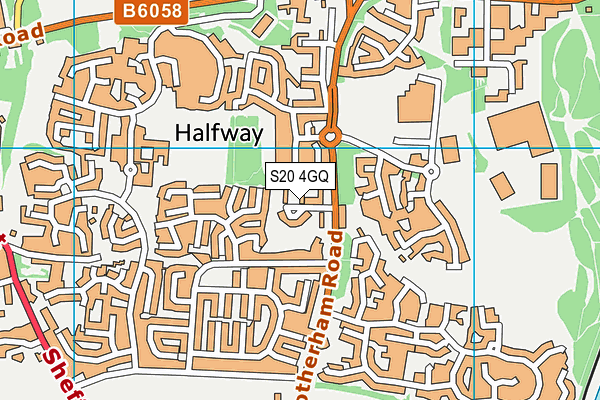 S20 4GQ map - OS VectorMap District (Ordnance Survey)