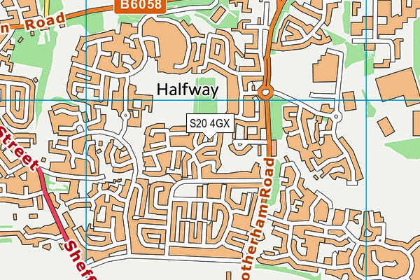 S20 4GX map - OS VectorMap District (Ordnance Survey)